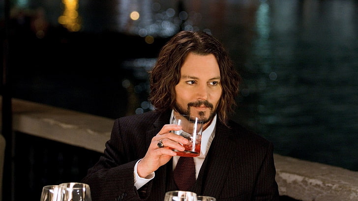 The Tourist, Johnny Depp, actor, drink, refreshment, food and drink, HD wallpaper
