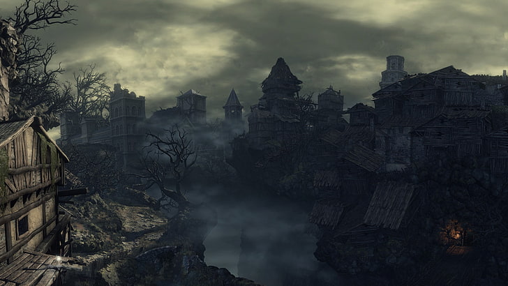 gray and black houses illustration, Dark Souls III, video games, HD wallpaper
