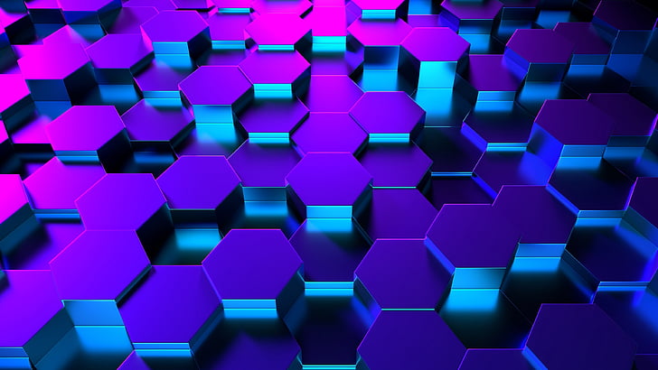 HD wallpaper: blue, purple, violet, pattern, symmetry, hexagon, honeycomb |  Wallpaper Flare