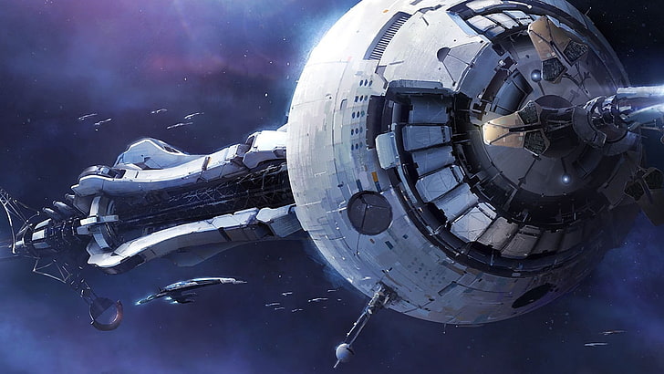 white spacecraft illustration, video games, Mass Effect 3, artwork, HD wallpaper