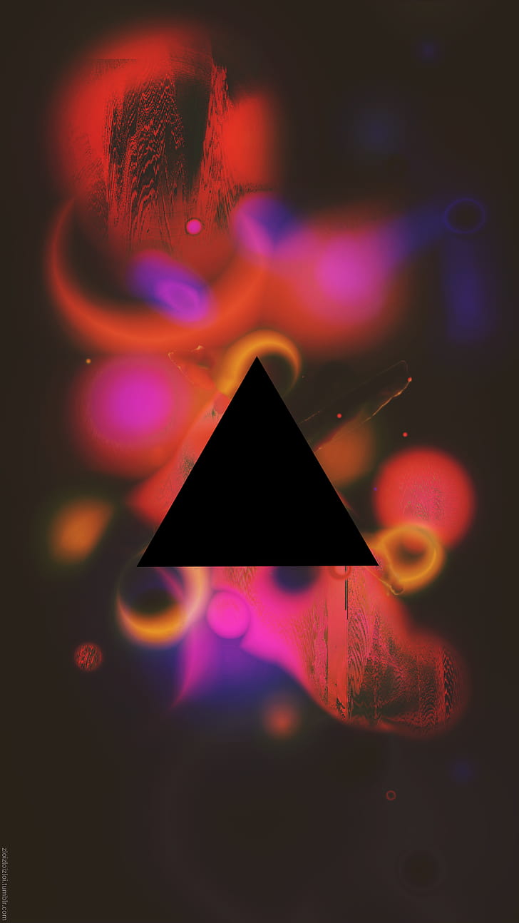triangle, geometry, space, abstract, glitch art, digital art, HD wallpaper