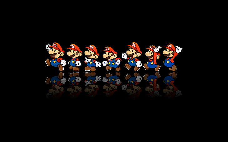 Super Mario, video games, reflection, Nintendo, HD wallpaper