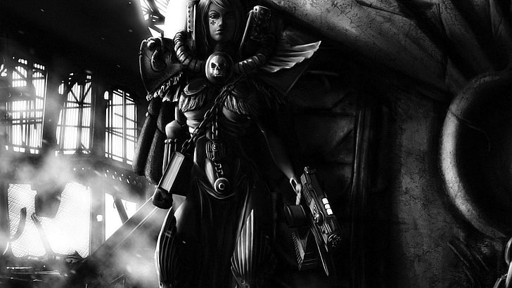 female with armor digital wallpaper, Warhammer 40,000, Sisters of Battle
