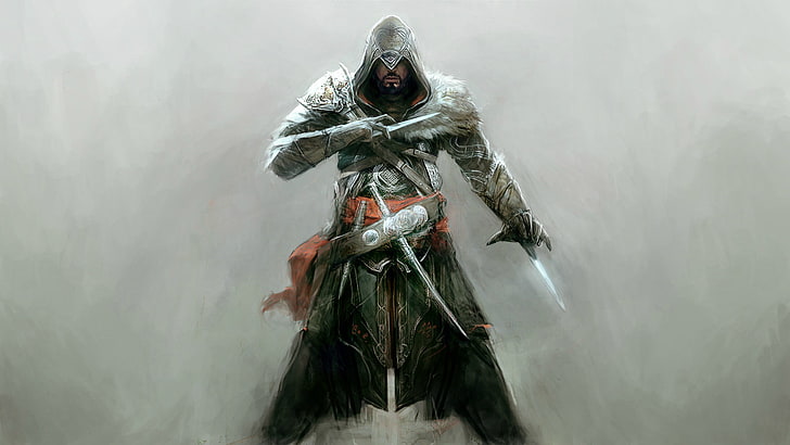 Assassin's Creed, Ezio Auditore da Firenze, front view, indoors, HD wallpaper