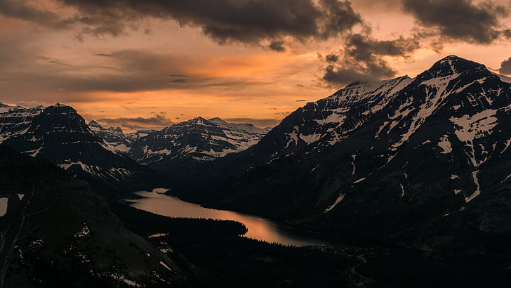 nature, sky, mountain, lake, mountains, 5k, 5k uhd, sunset, HD wallpaper