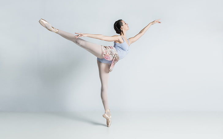 legs, women, simple background, ballerina, dancer, full length, HD wallpaper