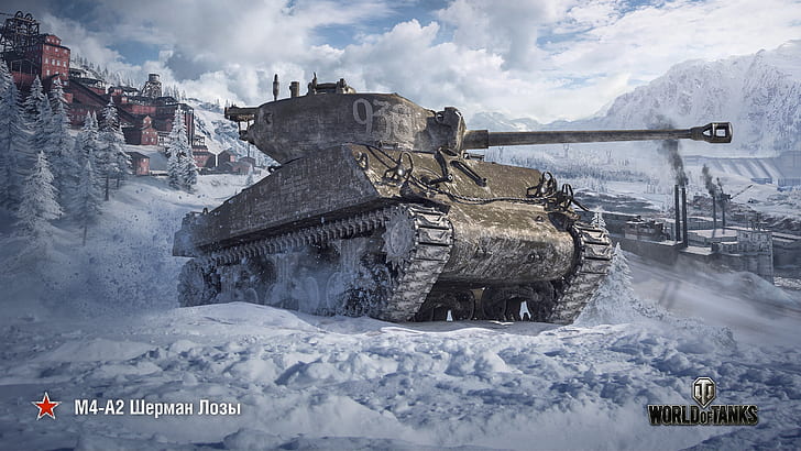 winter, WoT, Sherman, World of Tanks, Wargaming, M4-A2 HD wallpaper