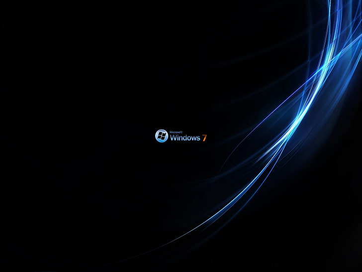 Windows 7 logo, microsoft, system, background, dark, abstract, HD wallpaper