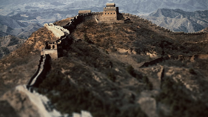 Great Wall of China, mountains, landscape, Asia