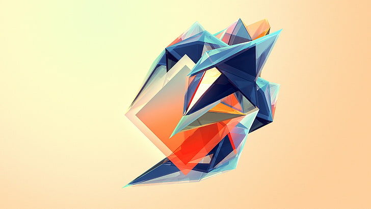 abstract illustration, Justin Maller, Facets, simple background, HD wallpaper