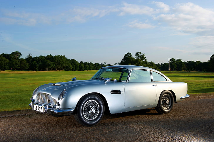 grey, Aston Martin, classic, 1964, DB5, the James bond car, HD wallpaper