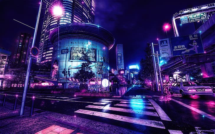 HD wallpaper: Anime, city, Tokyo, edit, Photoshop, Neo-noir, Color Burst |  Wallpaper Flare