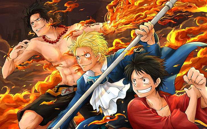 Manga, Monkey D. Luffy, One Piece, Portgas D. Ace, Sabo, HD wallpaper