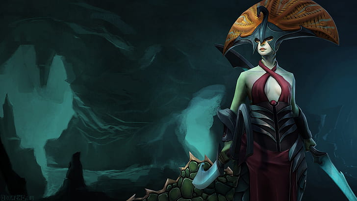Naga Siren, Dota 2, Art, HD wallpaper