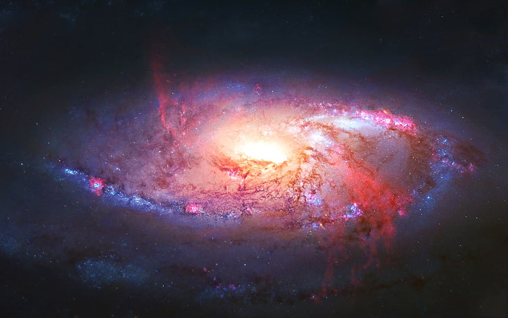 galaxy digital wallpaper, digital art, space art, astronomy, star - space