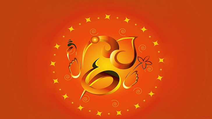 HD wallpaper: ganesha, orange, text, ganesh chaturthi, god, graphics, wish  | Wallpaper Flare
