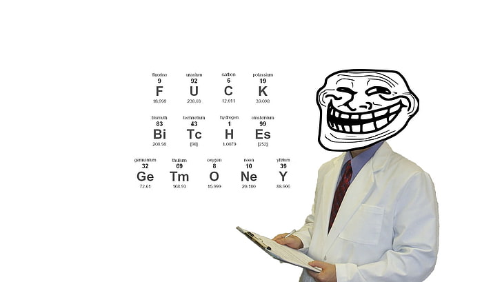 HD wallpaper: science funny meme trollface swear words 1366x768  Entertainment Funny HD Art | Wallpaper Flare