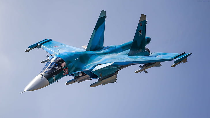 Russian air force, Russian army, Sukhoi Su-34, fighter aircraft