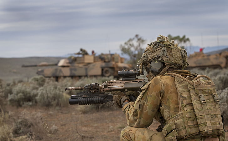 weapons, soldiers, Australian Army, HD wallpaper