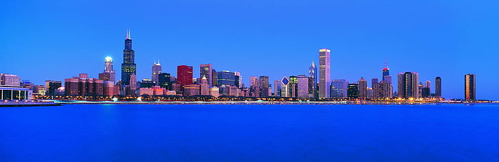 panoramic photography of high rise buildings, american, american, HD wallpaper