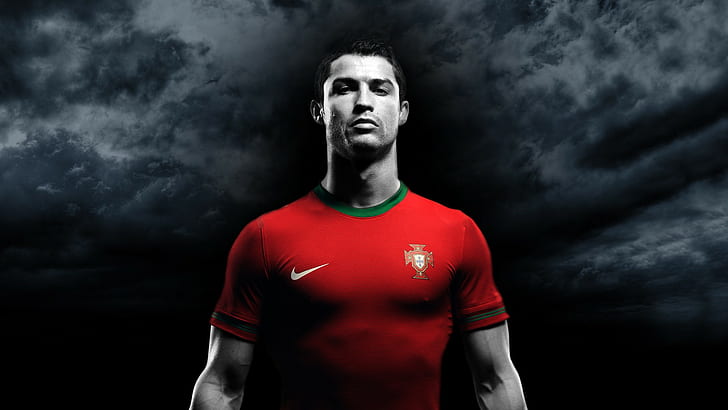 Cristiano Ronaldo, Real Madrid, Football Player, Look, Red Clothing, HD wallpaper
