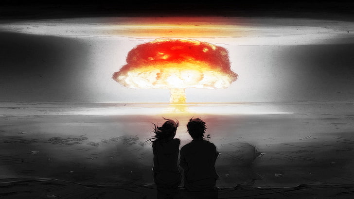 nuclear, explosion, communication, digital composite, warning sign, HD wallpaper