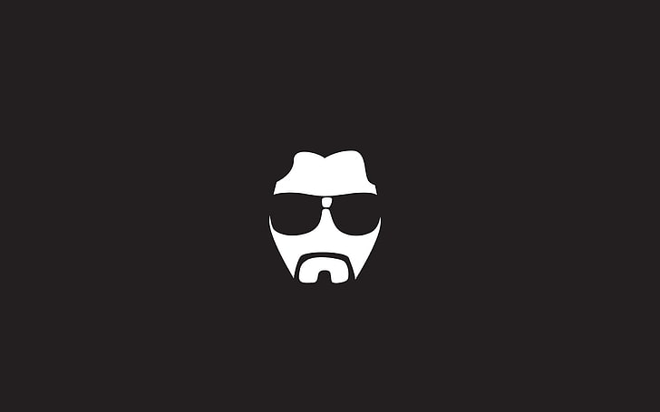 white and black sunglasses icon, minimalism, copy space, indoors, HD wallpaper