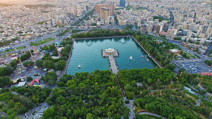 Iran, city, park, top view, Tabriz, HD wallpaper