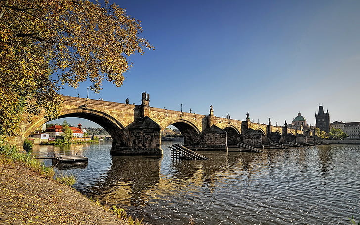 Prague, bridge, Charles Bridge, Czech Republic, river