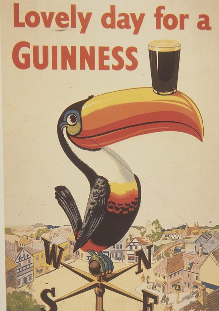 Guinness, beer, advertisements, toucans, vintage