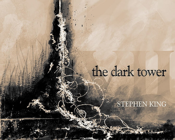 black and white floral textile, The Dark Tower, Stephen King