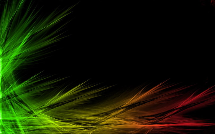 black and green abstract painting, colorful, shapes, motion, pattern, HD wallpaper