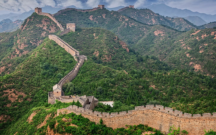 Great Wall, China, great wall of china, landscape, mountains, HD wallpaper