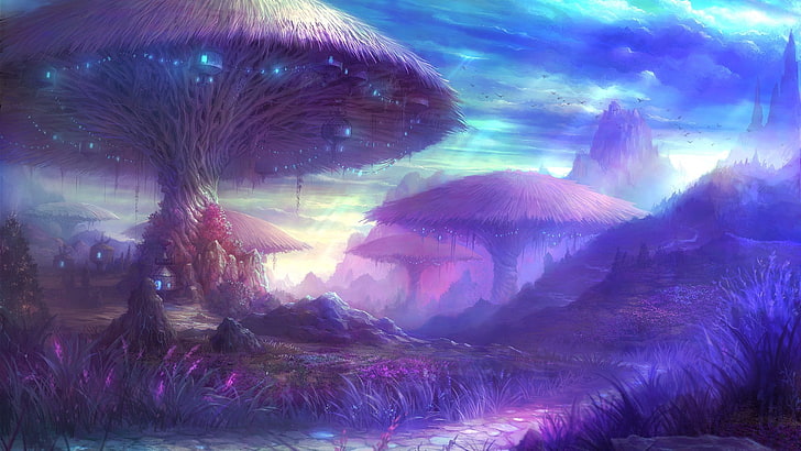 Aion, Aion Online, fantasy Art, Magic Mushrooms, beauty in nature, HD wallpaper