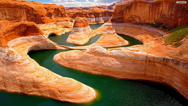 river, canyon, nature, landscape, Utah, rock formation, rock - object, HD wallpaper