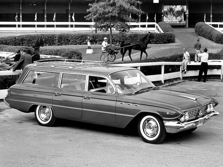 1961, buick, classic, estate, lesabre, stationwagon