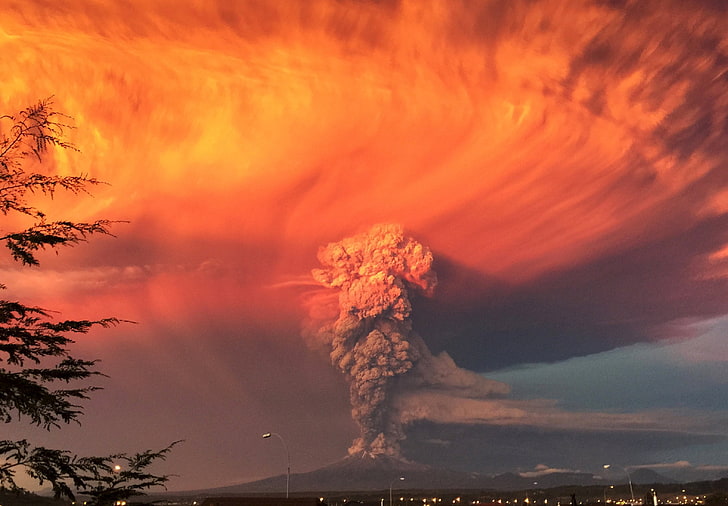 volcano eruption, nature, clouds, smoke, eruptions, cloud - sky, HD wallpaper