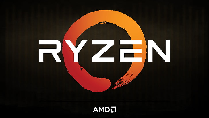 AMD Ryzen logo, communication, sign, text, guidance, western script