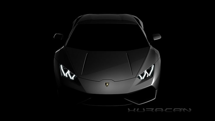 white Lamborghini Huraca'n, Lamborghini Huracan LP 610-4, studio shot, HD wallpaper