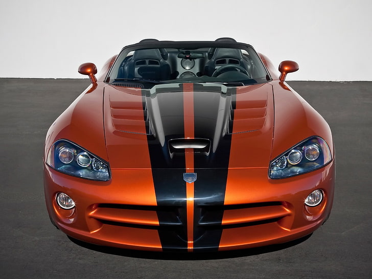 red and black BMW ride-on toy car, orange cars, Dodge, Dodge Viper, HD wallpaper
