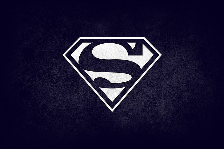 black and white Superman logo digital wallpaper