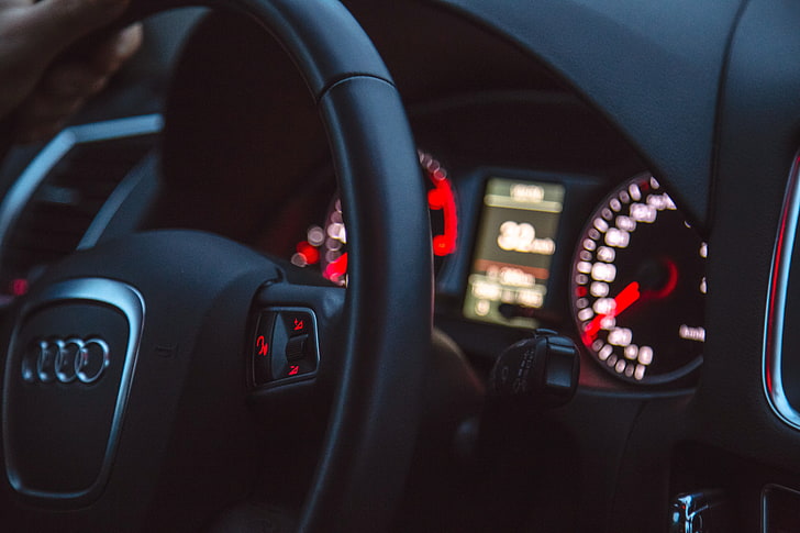 Audi, mode of transportation, vehicle interior, car, control panel, HD wallpaper