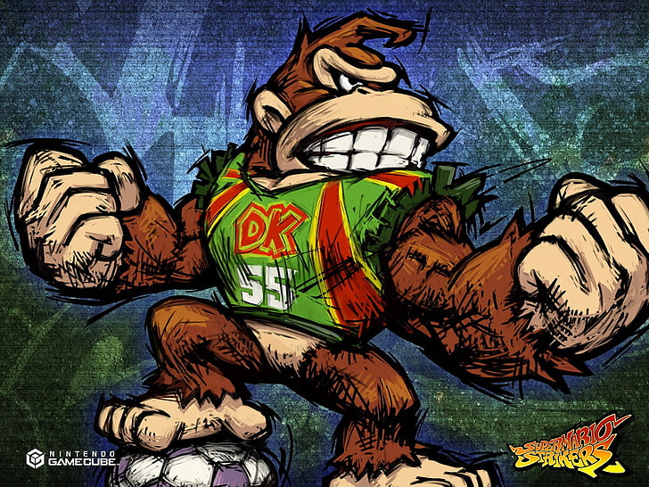 Nintendo GameCube Donkey Kong digital wallpaper, artwork, art and craft, HD wallpaper