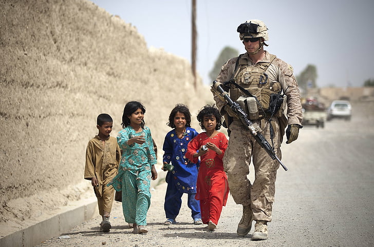 Military, Soldier, Afghan, Boy, Child, Girl, USMC, HD wallpaper
