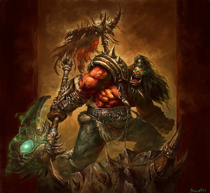 axes, battle, fantasy, games, orc, ork, thrall, warcraft, warriors