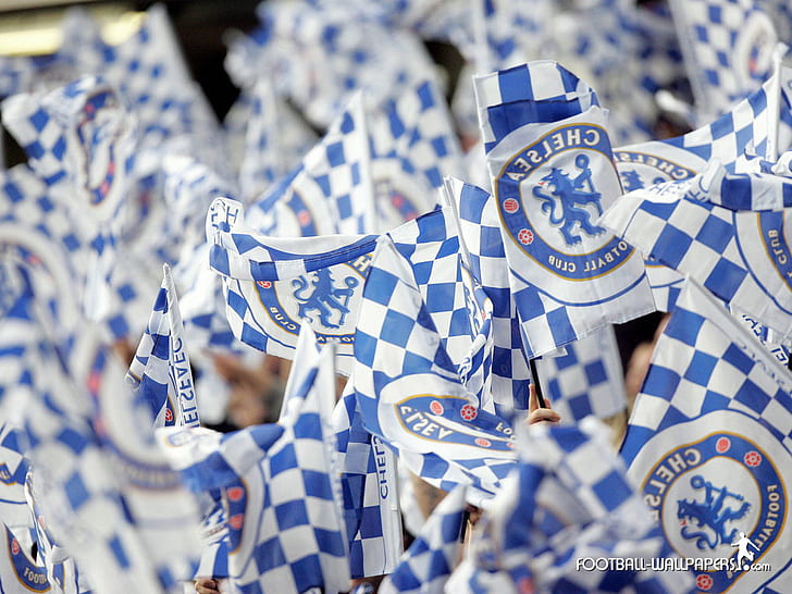 Chelsea, Sports, Football Club, Flag, blue and white banners, HD wallpaper