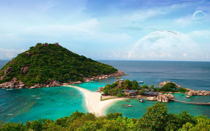 When Nang Yuan Is A Small Island Very Close To Ko Tao Sandy Beach Diving Turquoise Waters Thailand 1920x