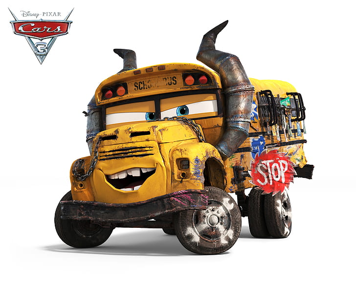 HD wallpaper: Disney, Pixar, Cars, bus, animated film, animated movie,  school bus | Wallpaper Flare
