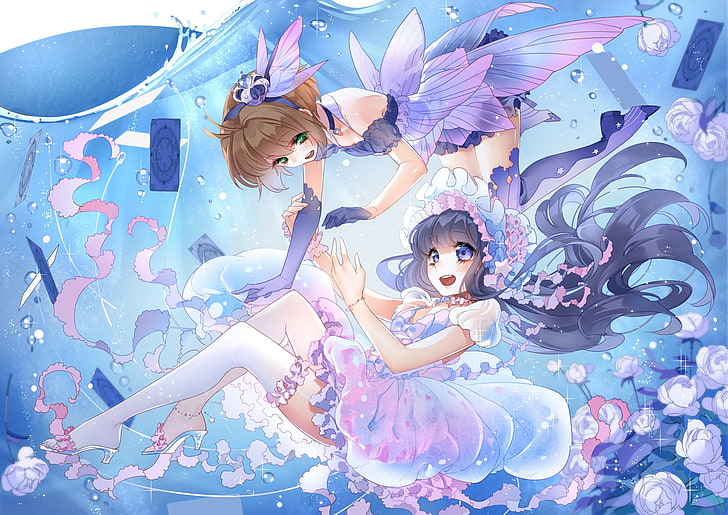 anime, anime girls, Card Captor Sakura, Daidouji Tomoyo, Kinomoto Sakura, HD wallpaper