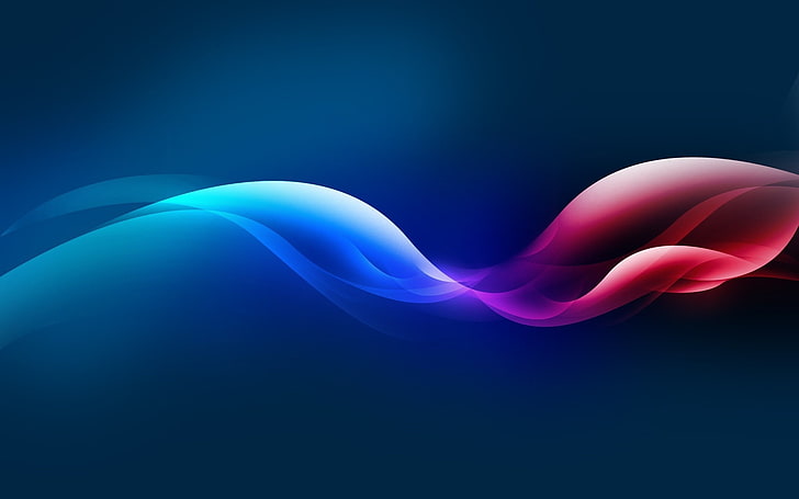shapes, blue, red, digital art, waveforms, minimalism, abstract, HD wallpaper